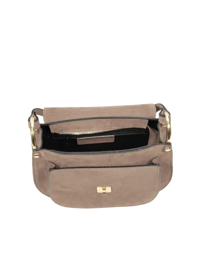 Leparmentier Paris Agave Suede And Smooth Leather Shoulder Bag