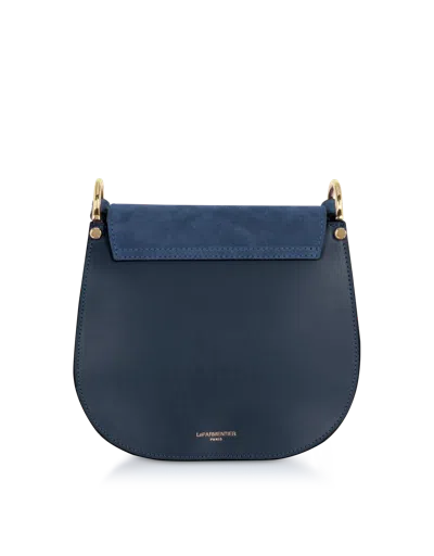 LEPARMENTIER PARIS AGAVE SUEDE AND SMOOTH LEATHER SHOULDER BAG 