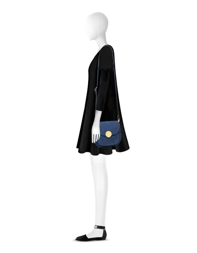 LEPARMENTIER PARIS AGAVE SUEDE AND SMOOTH LEATHER SHOULDER BAG 
