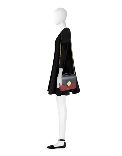 Leparmentier Paris New Ondina Color Block Flap Top Leather Satchel Bag