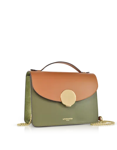 Leparmentier Paris New Ondina Color Block Flap Top Leather Satchel Bag