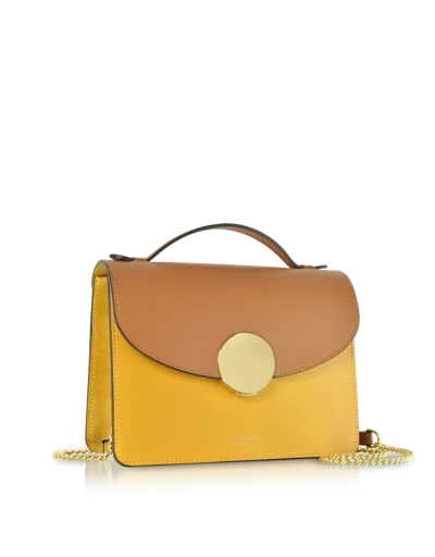 Leparmentier Paris New Ondina Color Block Flap Top Leather Satchel Bag