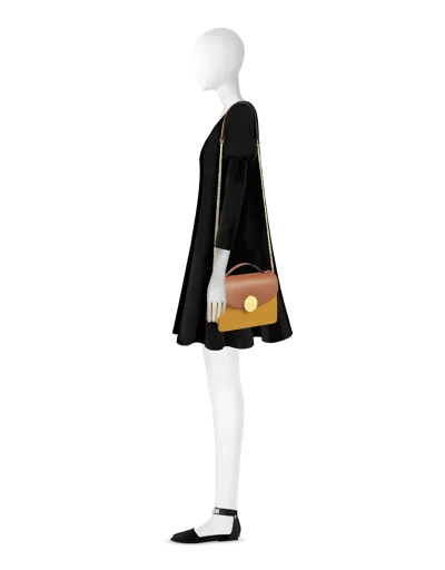 Leparmentier Paris New Ondina Color Block Flap Top Leather Satchel Bag