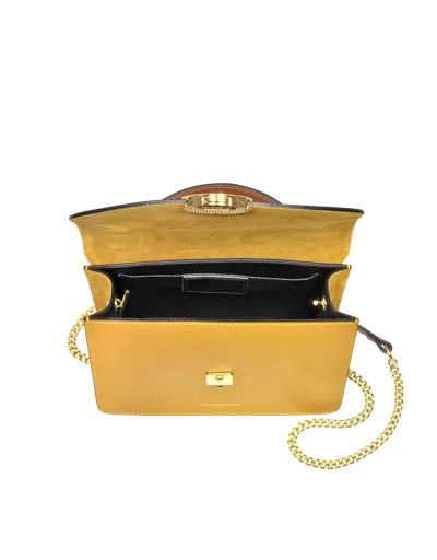 Leparmentier Paris New Ondina Color Block Flap Top Leather Satchel Bag
