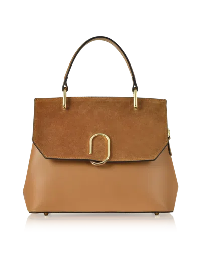 Shop Leparmentier Paris Thais Suede And Leather Satchel Bag