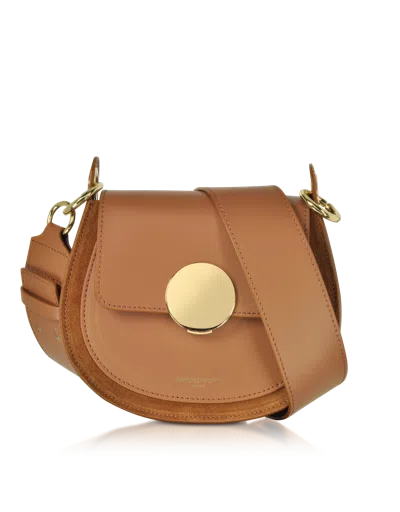 LEPARMENTIER PARIS YUCCA SUEDE AND LEATHER SHOULDER BAG 
