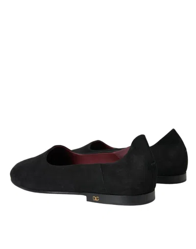 Shop Dolce & Gabbana Black Suede Loafers Formal Dress Slip On Men's Shoes