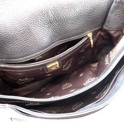 Shop Mcm Studded Black Leather Shopper Bag ()