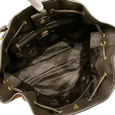 Shop Mcm Visetos Brown Leather Tote Bag ()