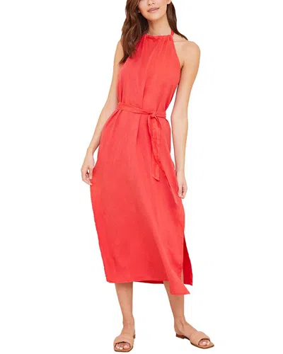 Bella Dahl Smocked Waist Halter Midi Dress In Pink