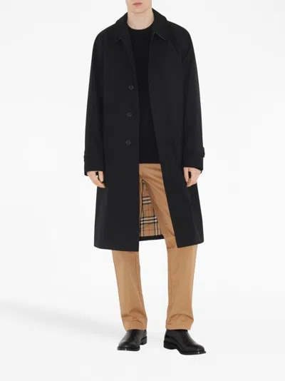 Burberry Logo-tag Cotton Straight-leg Trousers In Camel