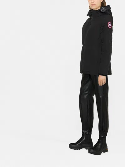 Shop Canada Goose 'black Chelsea Parka Jacket For Women
