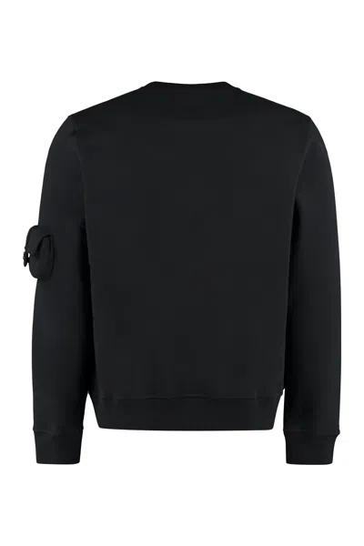 Shop Fendi Mens Black Cotton Sweatshirt With Flap Pocket And Ribbed Edges