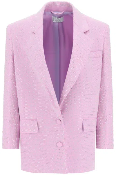 Shop Giuseppe Di Morabito Pink Crystal-embellished Cotton Jacket For Women