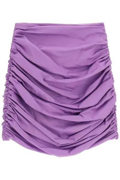 Shop Giuseppe Di Morabito Purple Draped Cotton Mini Skirt For Women