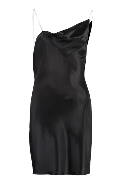 Shop Givenchy Black Embellished Silk Mini Dress With Thin And Removable Straps For Women