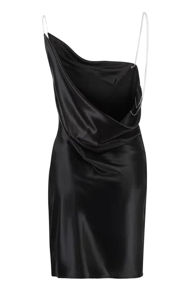 Shop Givenchy Black Embellished Silk Mini Dress With Thin And Removable Straps For Women