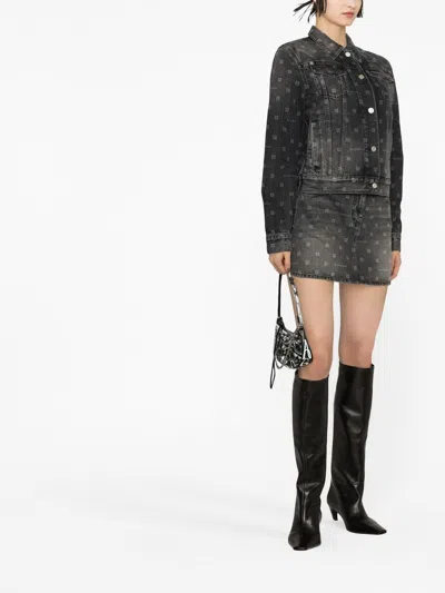 Shop Givenchy Black Monogram Denim Jacket For Women