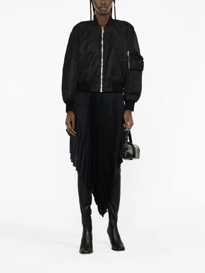Shop Givenchy Black Multi-pocket Zipped Bomber Jacket For Women