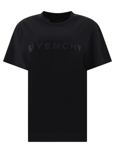 Shop Givenchy Black Rhinestone T-shirt For Women