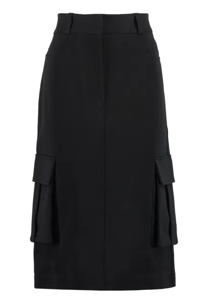 Shop Givenchy Black Technical Fabric Skirt For Women