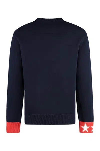 Shop Givenchy Blue Crew-neck Wool Sweater For Men