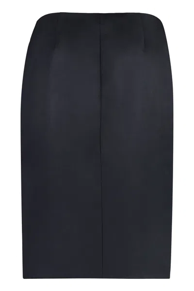 Shop Givenchy Blue Gabardine Wrap Skirt For Women In Fw23 Collection