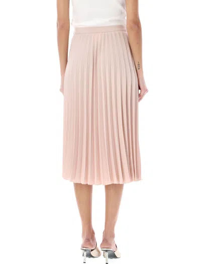 Shop Givenchy Blush Pink High Waist Pleated Midi Skirt In Blush_pink