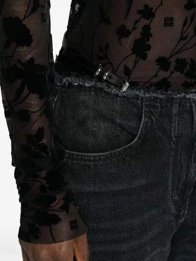 Shop Givenchy Effortlessly Chic Wide-leg Denim Cotton Jeans For Women In Black