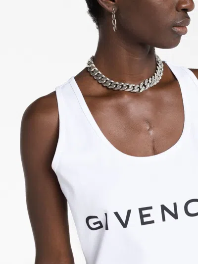 Shop Givenchy Logo Print Cotton Tank Top For Women In White