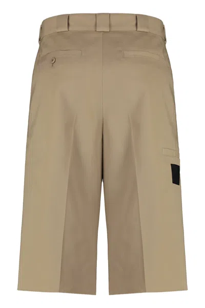 Shop Givenchy Men's Beige Bermuda Shorts With Raw-cut Hemline In Tan
