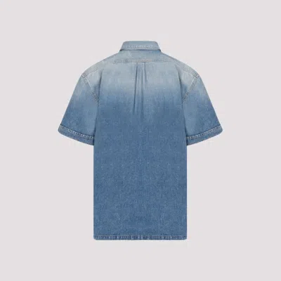 Shop Givenchy Navy Short Sleeve Cotton Shirt With Pocket For Men In Blue