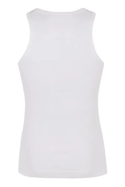 Shop Givenchy Men's White Ribbed Cotton Tank Top
