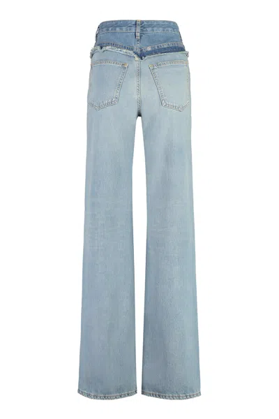 Shop Givenchy Vintage Wide-leg Blue Jeans For Women