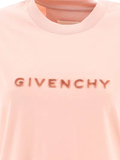 Shop Givenchy Slim Fit Pink Cotton T-shirt With Signature Tufted Detail For Women