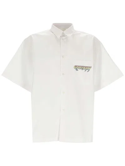 Shop Givenchy Summertime Printed Shirt For Men In White