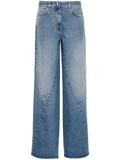 Shop Givenchy Wide Leg Denim Jeans For Women In Medium Blue In Clear Blue