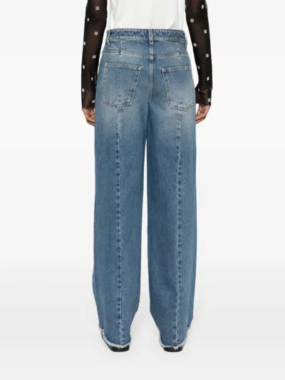 Shop Givenchy Wide Leg Denim Jeans For Women In Medium Blue In Clear Blue