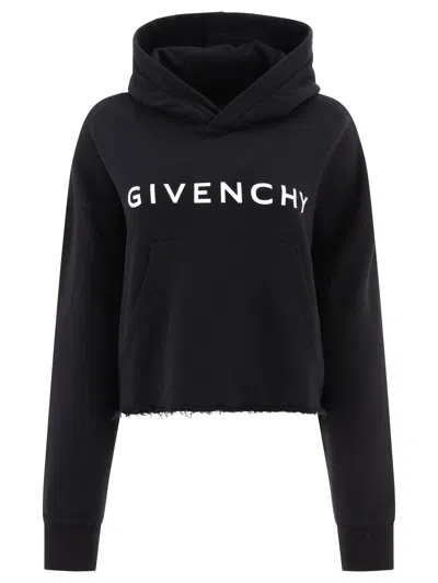 Shop Givenchy Women's Black Cropped Hoodie