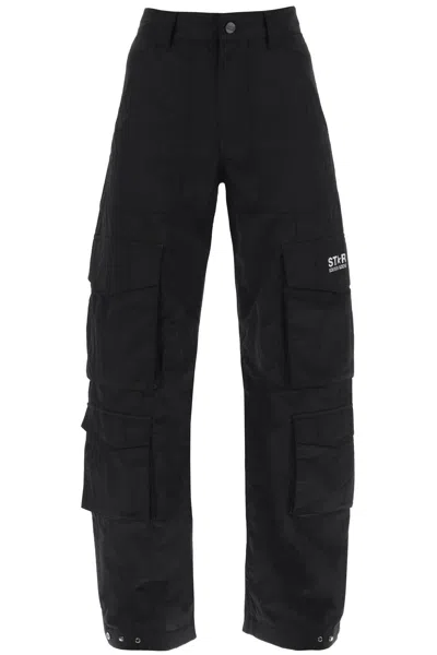Shop Golden Goose Black Ripstop Cargo Pants With Gusset Pockets For Women
