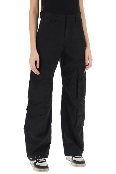 Shop Golden Goose Black Ripstop Cargo Pants With Gusset Pockets For Women