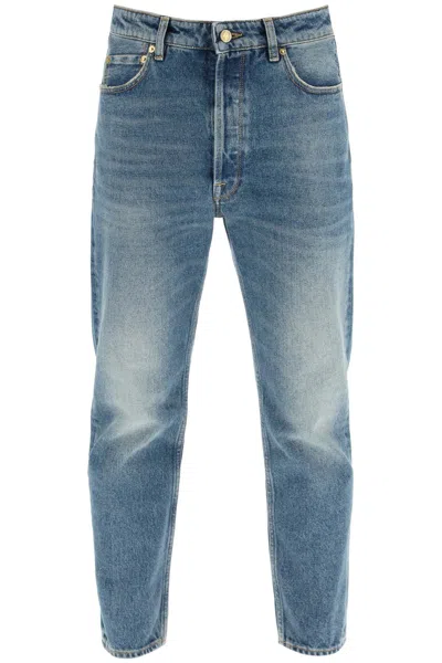 Shop Golden Goose Men's Mid-wash Double Star Detail Jeans In Blue
