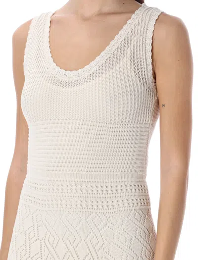 Shop Golden Goose Crochet Long Dress For Women In Ecru