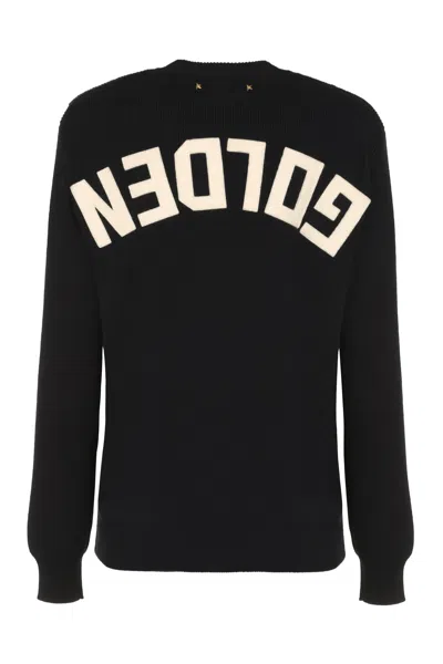 Shop Golden Goose Navy Ribbed Crew-neck Sweater For Women In Blue