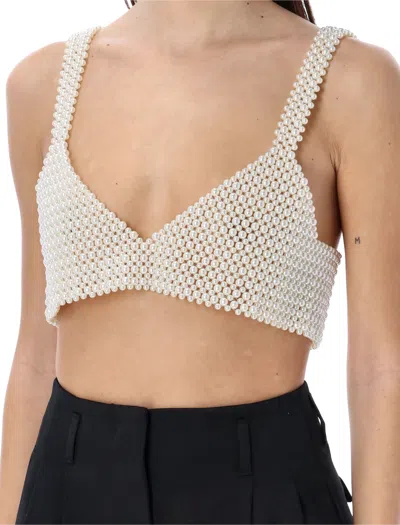 Shop Golden Goose Lorette Precious Pearls Top For Women In Ss24 In White