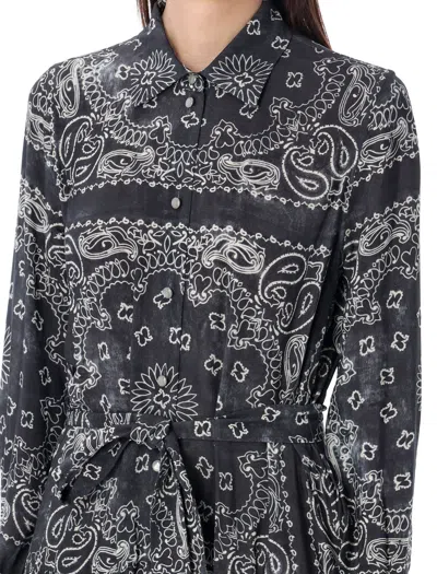Shop Golden Goose Paisley Print Long Dress In Anthracite For Women