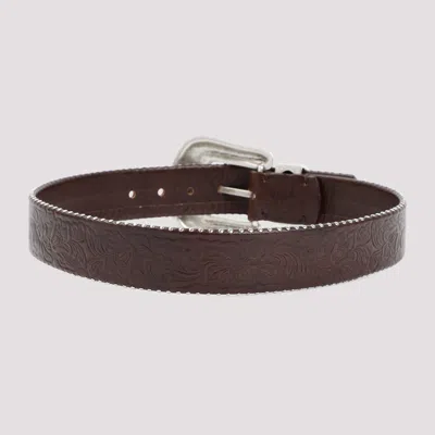 Shop Golden Goose Studded Leather Belt In Brown