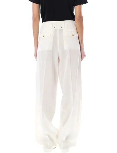 Shop Golden Goose Women's Aged White Wool Blend Joggers Pants In Aged_white