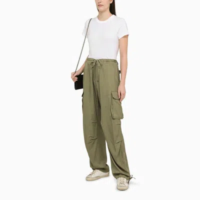 Shop Golden Goose Women's Military Green Cargo Trousers In Viscose