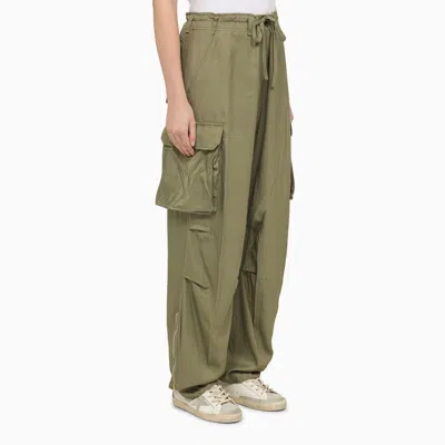 Shop Golden Goose Women's Military Green Cargo Trousers In Viscose
